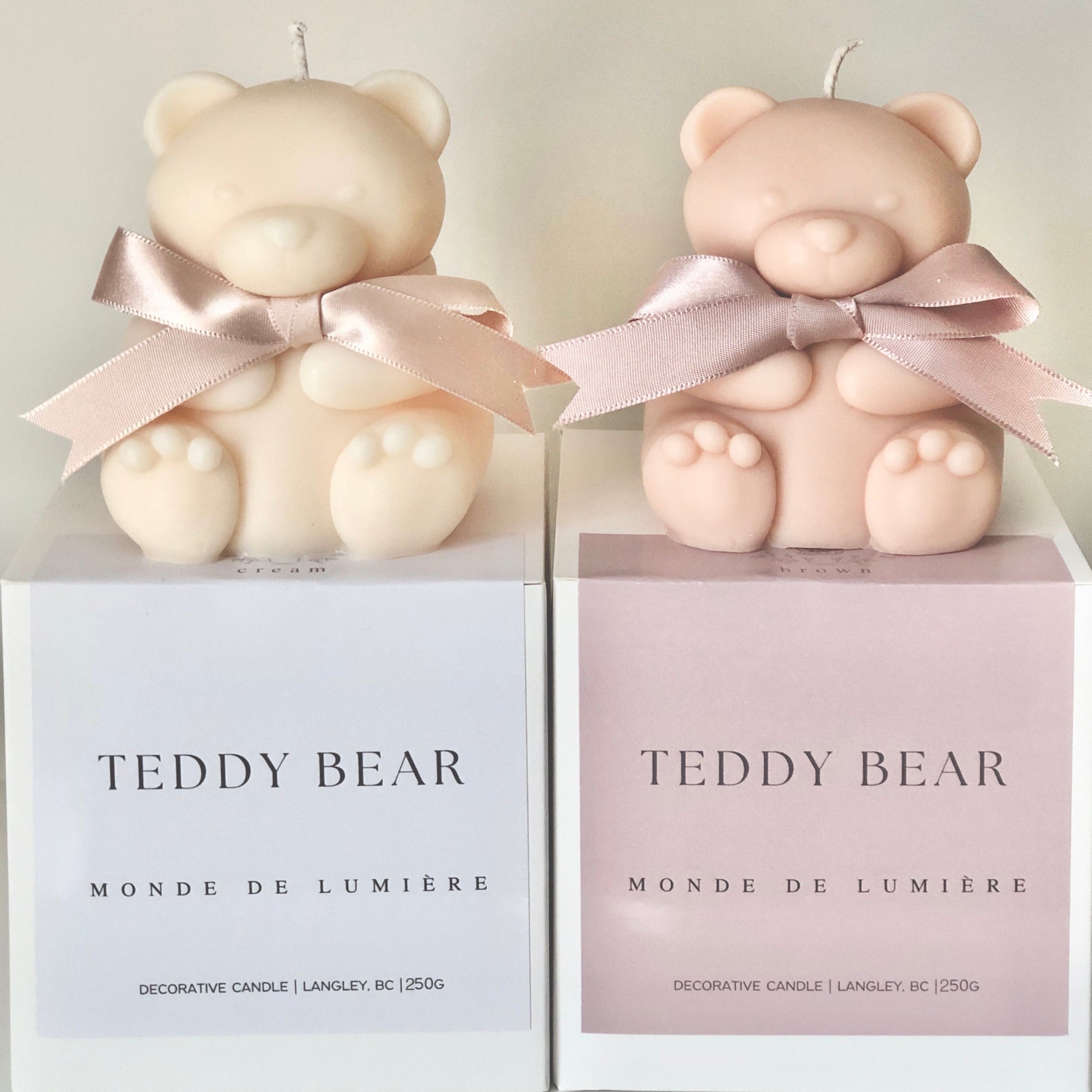 Set Of 2 Teddy Bear Candles Vintage Never Burned - Need LOVE! 5.75